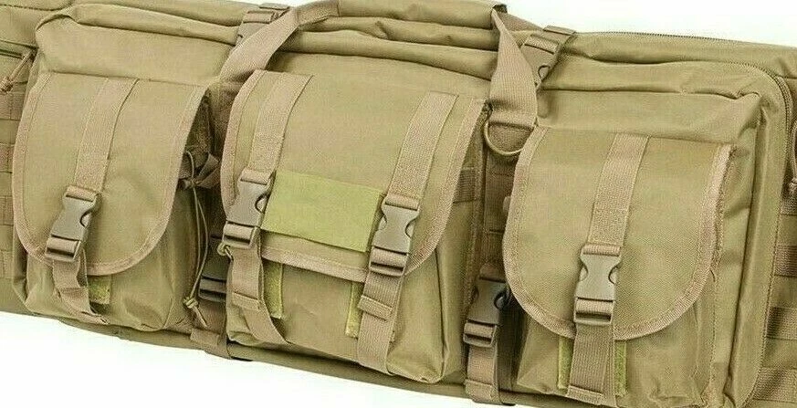 VISM Double Carbine Case 42" Tactical Dual Rifle Range Bag Shooting Hunting TAN - Image 2 of 4