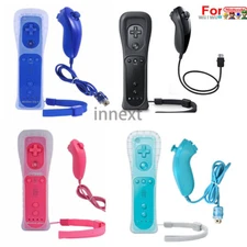 Wii Remote 2 IN 1 Built in Motion Plus Remote Joystick Controller +Nunchuck  US