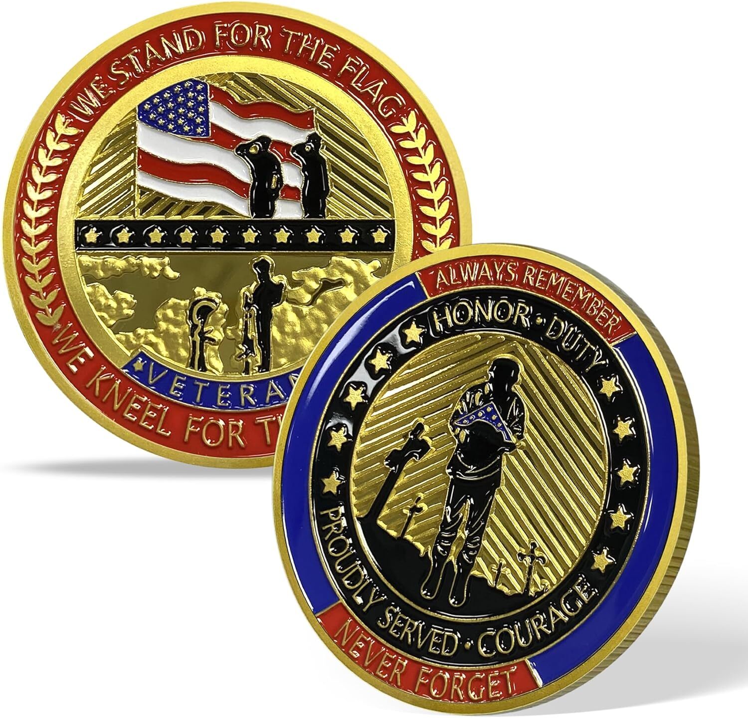 U.S. Military Coin Veteran Commemorative Coin Thanks Gifts We Stand For The Flag