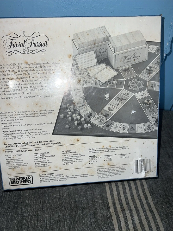 Trivial Pursuit Volume II - A Genus Edition Master Game 1989 - SEALED - Image 4 of 4