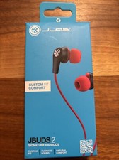 JLAB Jbuds 2 Signature Earbuds Custom Fit Natural Comfort Ultimate Sound Red New