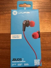 JLAB Jbuds 2 Signature Earbuds Custom Fit Natural Comfort Ultimate Sound Red New