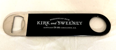 Kirk & Sweeney Rum Black Rubber Coated Speed Bottle Opener 7'' Logo  NEW Man Cave