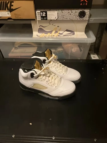 Nike Air Jordan 5 V Olympic White Gold EU38 NEU Force Dunk SB Off White Travis