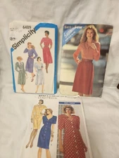 Simplicity Butterick Patterns Dresses 70's 80's 3563 6489 3406