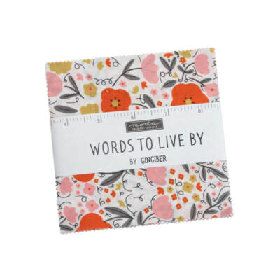 Moda WORDS TO LIVE BY Charm Pack 48320PP 42 5''x5'' Quilt Fabric Squares - Gingibe