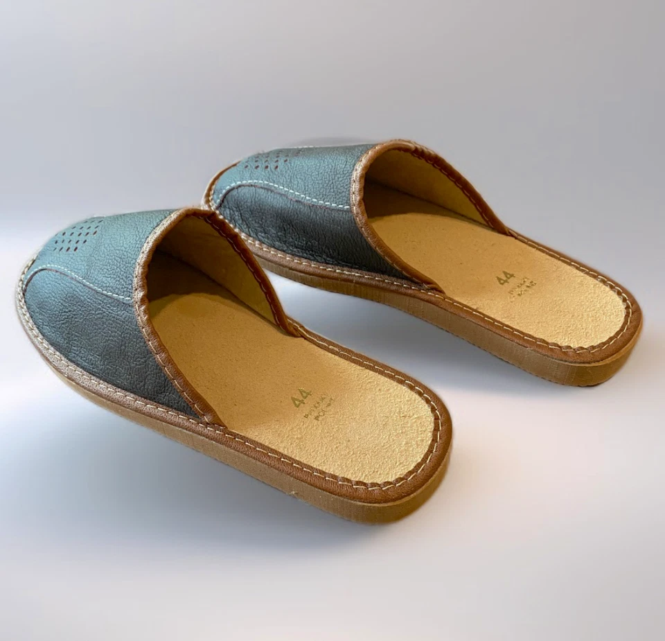 Zapatillas de cuero para hombre \ Zapatos caseros hechos a mano de alta calidad Foto 4 de 4