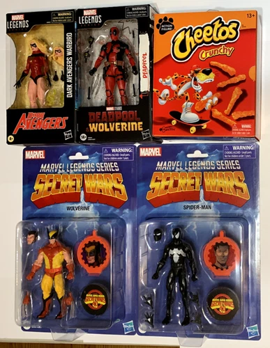 Marvel Legends DEADPOOL,WARBIRD,Secret Wars WOLVERINE,SPIDER-MAN & Cheetos Lot 5