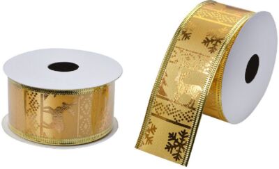 Clayre & Eef LI0127 Schleife Goldfarbig 3.8 cm x 2.7 m Landhausstil
