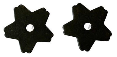 Pair Black Steel Spur Rowels No 38B 1.1/4'' 5 Point Western Cowboy 