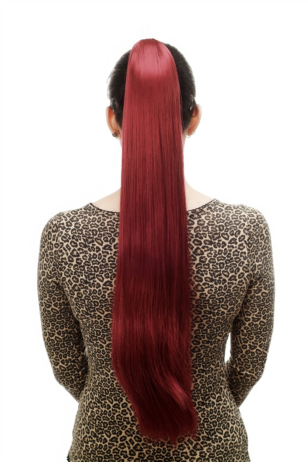Hairpiece/Ponytail Very Long Straight Butterfly Clip 70cm Eggplant-Red T113-39