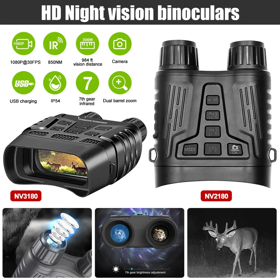 Night Vision Goggles Digital Binoculars 8x Zoom Infrared Scope Camera Infrared - Image 2 of 4