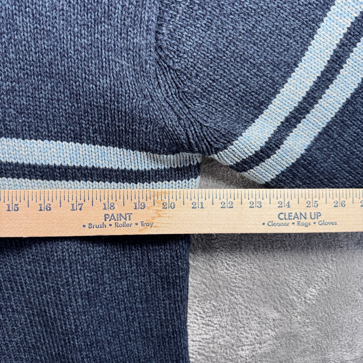 Kiabi Casual Sweater Men's Size Large Blue Striped Warm Kiabi Casual Sweater Men's Size Large Blue Striped Warm