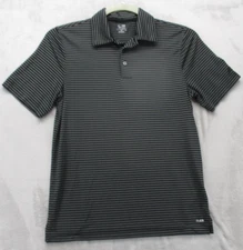C9 by Champion Polo Shirt Men's Small Gray Black Stripe Duo Dry 100% Polyester