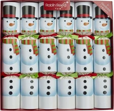 Robin Reed 13" Crackers, Racing Snowman - Box of 6 (72136)