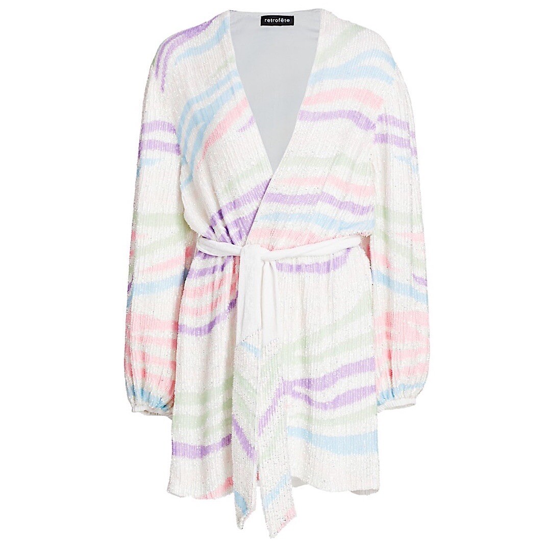 Retrofete Gabrielle Robe Size S, New With Tags Rainbow Zebra Robe