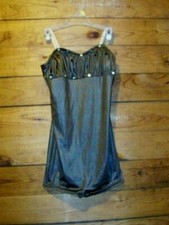 Curtain Call Girls Brown Leotard/Biketard Size Large EUC  