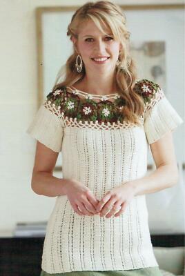 Forest Flower Ladies Pullover Crochet Pattern Instructions