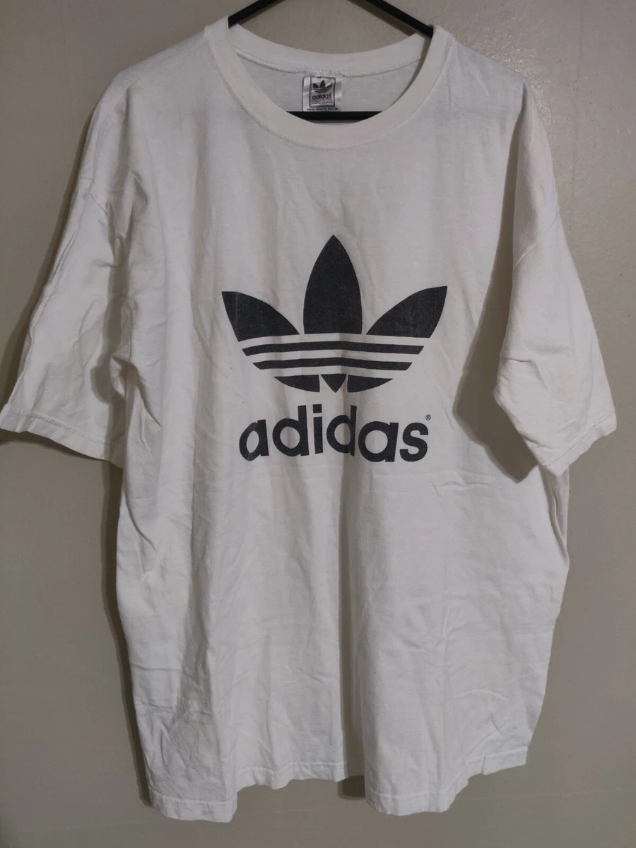Vintage Adidas 3 Stripes Trefoil Made in USA Double Sided Logo T ...