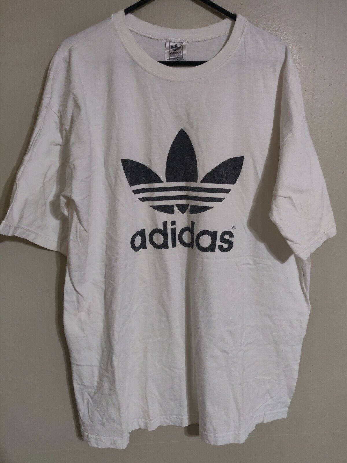 Vintage Adidas 3 Stripes Trefoil Made USA Sided Logo T-Shirt -Men&#039;s XL