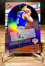2021-22 Panini Donruss Signature Series Quentin Grimes Rookie Auto Knicks