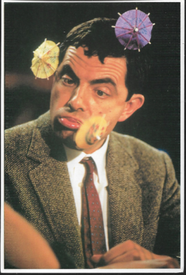 Actor Mr Bean (Rowan Atkinson) film publicity postcard, 1997