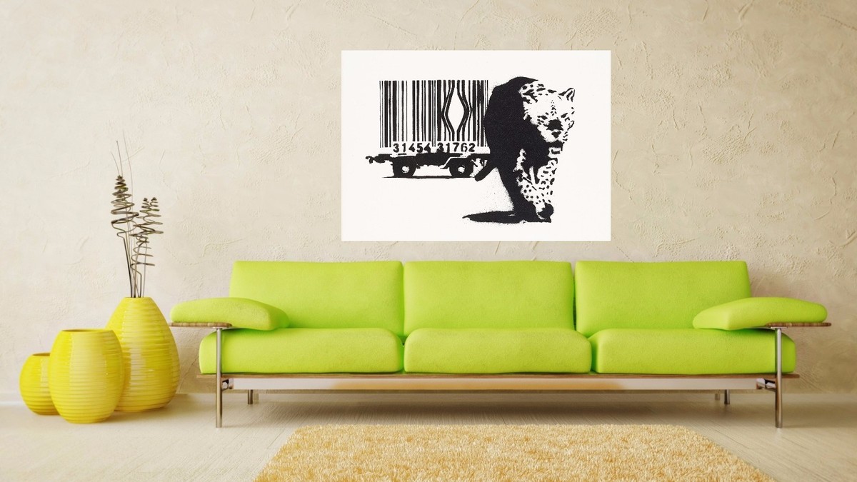 Banksy Street Art Barcode Tiger Poster Print A0-A1-A2-A3-A4-A5-A6 