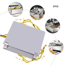 2 Pack Universal Stainless Steel Deep Fryer Splash Guard Insert Left & Right New