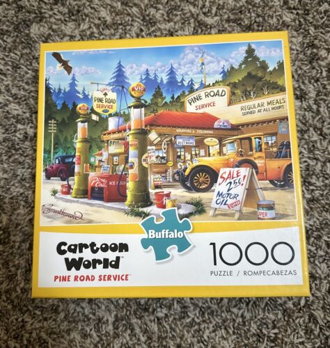 Buffalo Games 1000 Piece Cartoon World Pine Road Service Station Jigsaw Puzzle