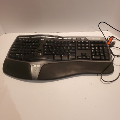 Microsoft Ergonomic Keyboard 4000 V1.0 KU-0462 Black Wired USB  Tested - Working