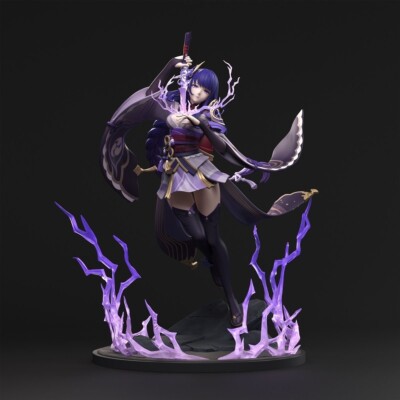New Genshin Impact Beelzebul Raiden Shogun Gk Pvc Figure Statue