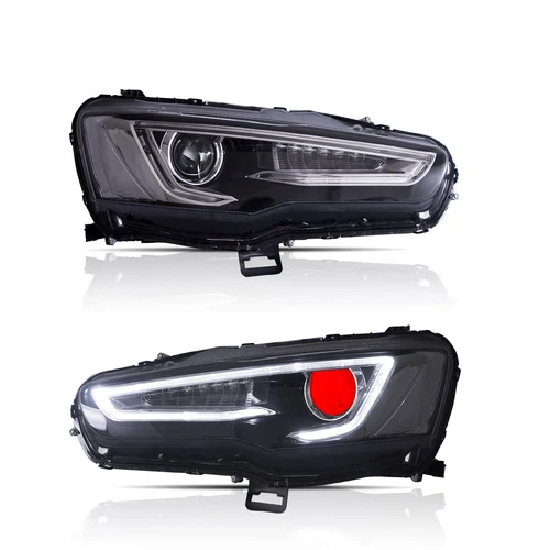 Blackout Vland LED Headlights For 2008-2017 Mitsubishi Lancer EVO X W/Demon Eyes - Bild 4 von 12