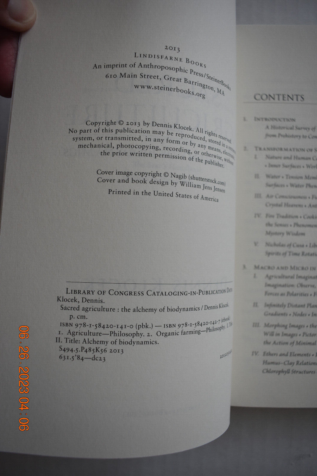 Sacred Agriculture The Alchemy of Biodynamics by Dennis Klocek (2013