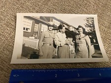 WWII Photo US Army Officer Back Home For A Visit Poses With Family 1944