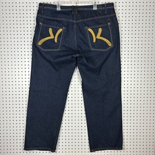 Karl Kani 90s Baggy Jeans 42x32 Gold Logo Pocket Streetwear Skate Wide Leg Denim