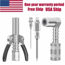 Grease Gun Accessory Kit 90 Degree Coupler Adapter Needle Tips Dispenser Steel