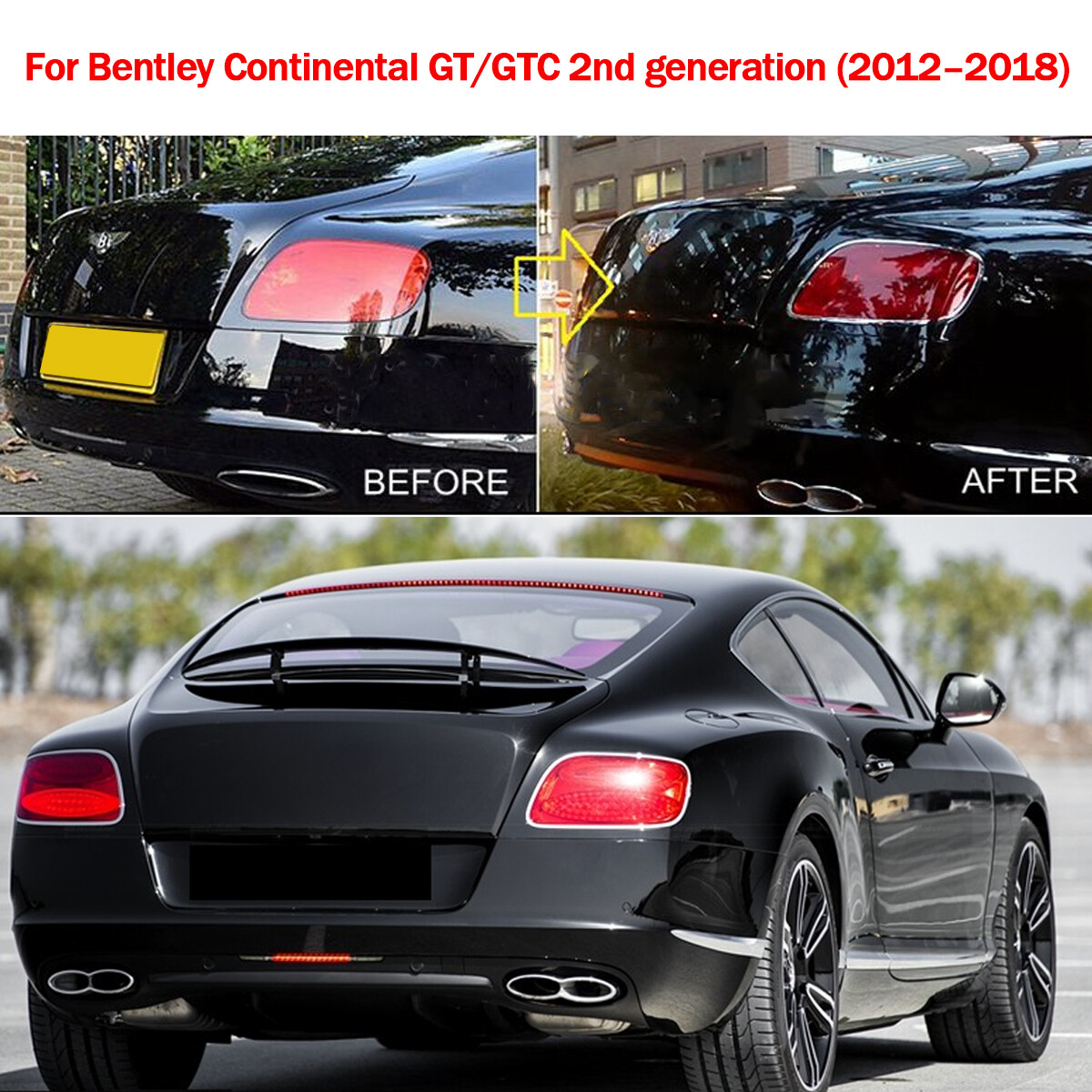 Bentley Continental GT 2012-2018 Tail light covers Set Chrome