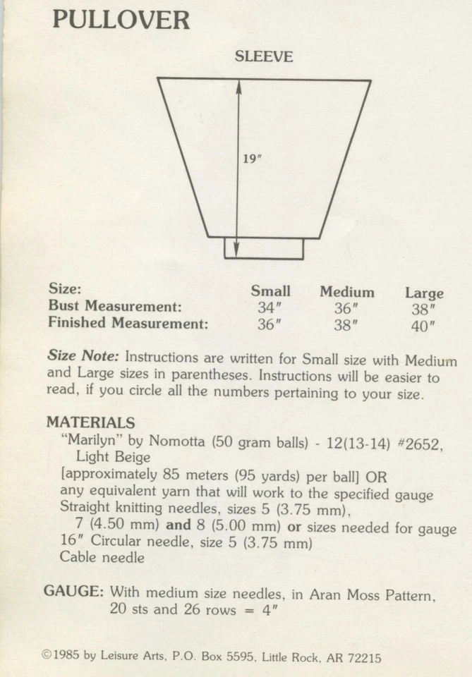 Leisure Arts Knitting Pattern Leaflet 1309 Marilyn Sweater & Cardigan 34"-38 - Image 3 of 4