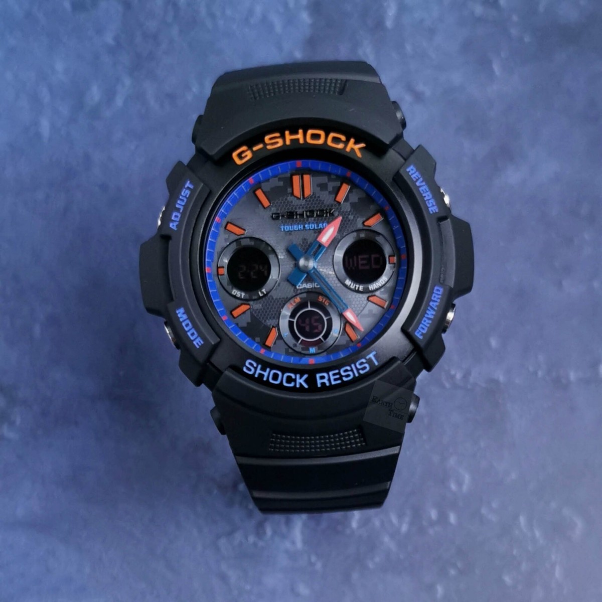 Casio G-Shock AWR-M100SCT-1A Black Blue Orange Accent Analog