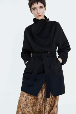 wrap around wool coat