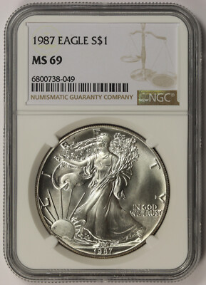 1987 American Silver Eagle $1 MS 69 NGC | eBay