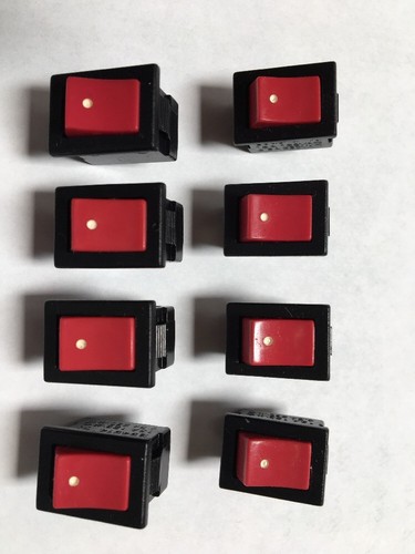 8 On Off Switches Momentary On 13A 125VAC 1 Pole (LOT of 8)**NEW** 19mm ...