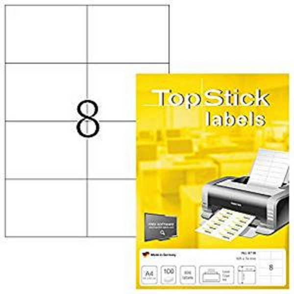 Topstick 8716 Universal Etiketten 100 Blatt A4 105X74Mm 800 Etiketten-image
