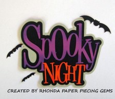 HALLOWEEN SPOOKY NIGHT paper piecing for Premade Scrapbook Pages DIE CUT Rhonda