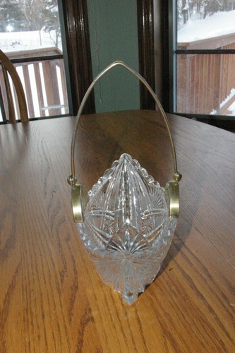 Vintage Russian Cut Glass Basket Russian Star Hammer & Sickle 875 silver Handle - Picture 4 of 11