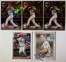 (5) Rhys Hoskins Rookie Card Lot: 2018 Topps Chrome RC Refractor, GQ, Donruss