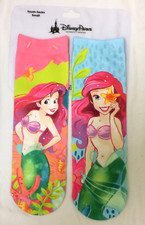 Disney Parks The Little Mermaid Ariel Girls Youth Kids Socks Sz Small 1 Pair