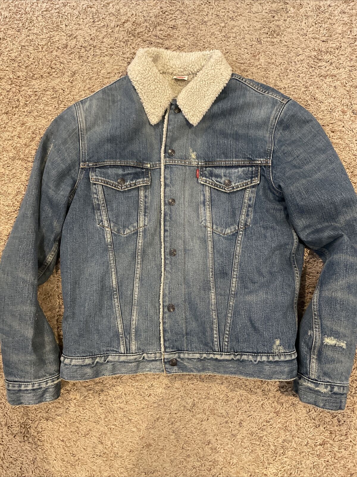 Levi's Vintage Clothing LVC 1967 Type III Sherpa Denim Trucker Jacket L  $420 | eBay