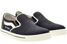 NERO GIARDINI P734130M TEEN scarpe donna bambina sneakers tessuto slip on blu