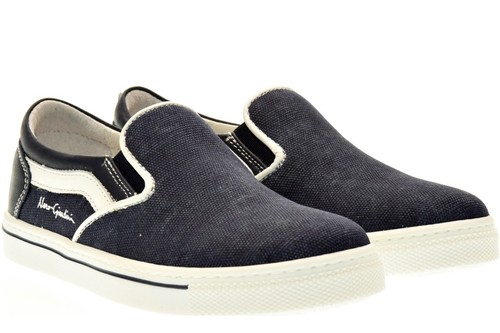 NERO GIARDINI P734130M TEEN scarpe donna bambina sneakers tessuto slip on  blu | eBay